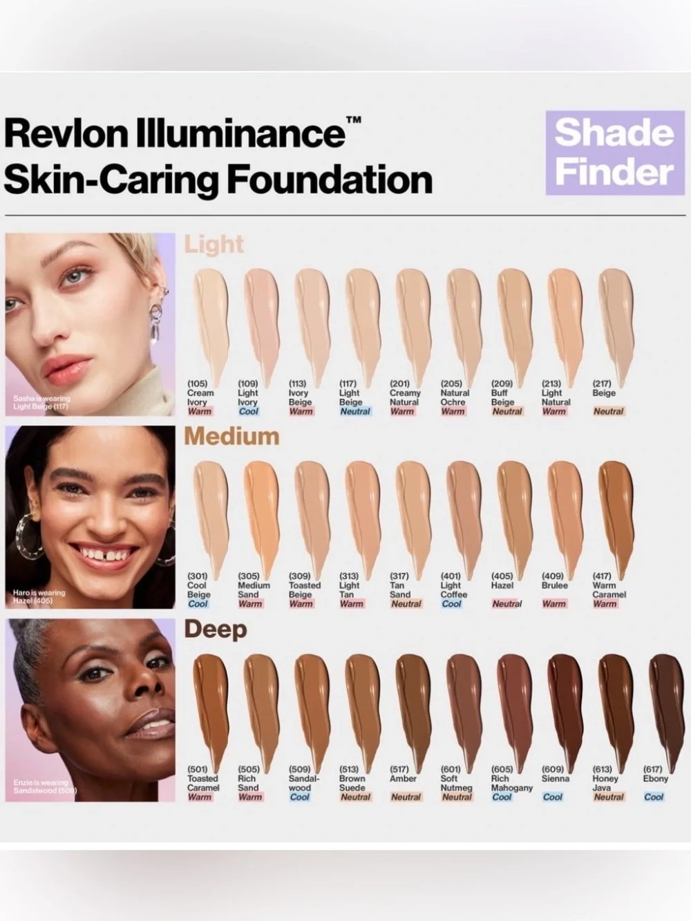 Revlon Illuminance Skin-Caring Liquid Foundation Medium Sand 305 Hyaluronic Acid